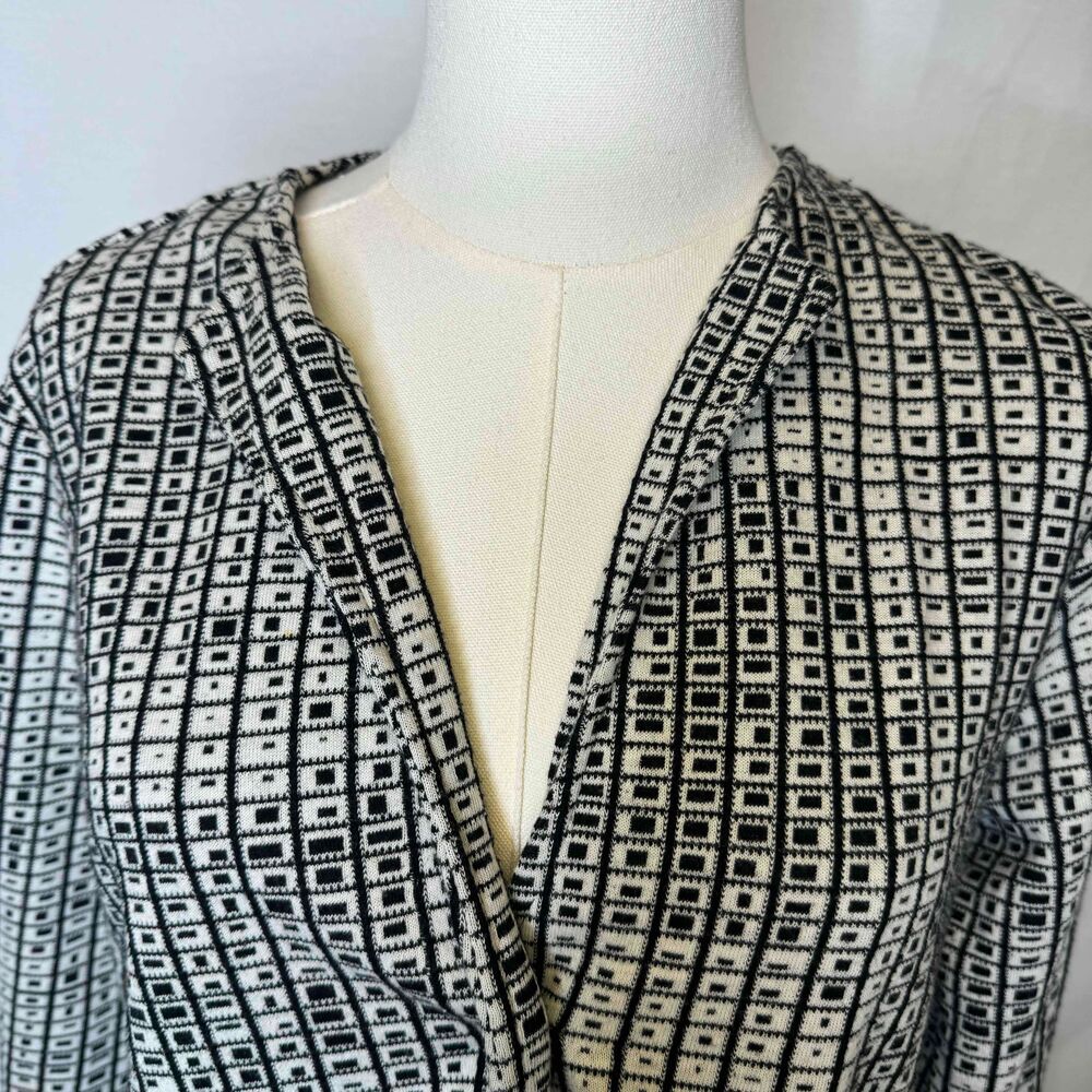 Parsley & Sage Geometric Blazer Jacket Women Small Funky 3/4 OP-ART Lagenlook - Picture 4 of 11